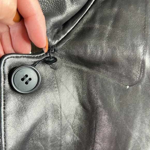 AMADO Black Vintage Leather Blazer Button Up‎ 3/4 Sleeve Jacket Coat Size 2XL - Picture 15 of 15